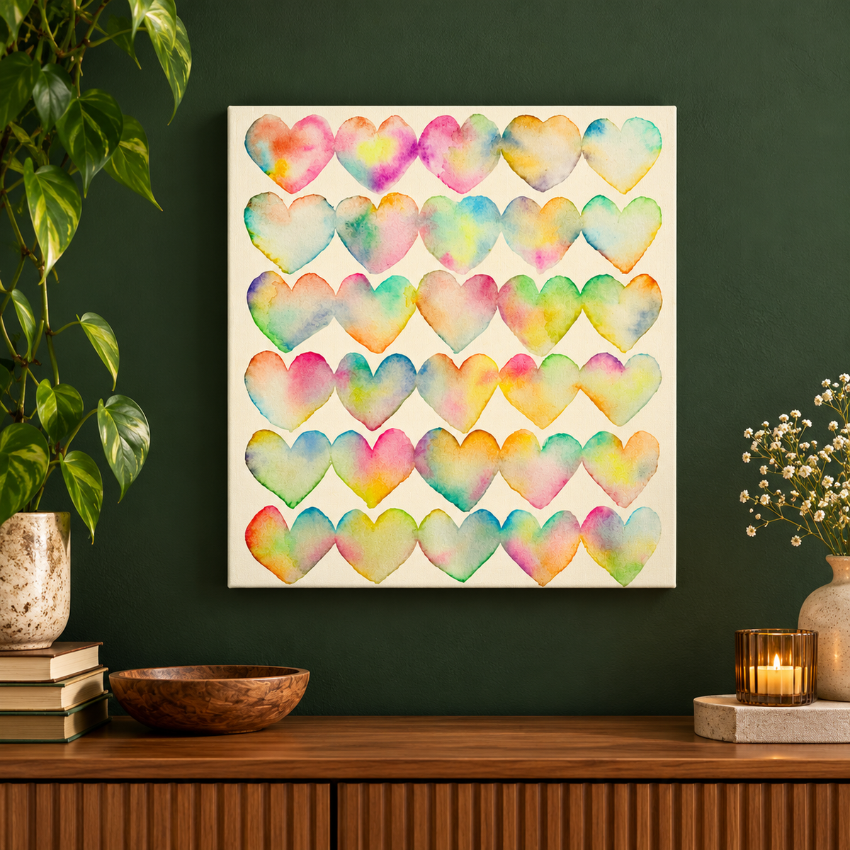 Crazy Hearts (8" x 8")